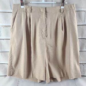 Nordstrom Women's 10 Pleated Linen Blend Classic Walking Shorts Tan
